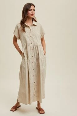 Corduroy Button Up Midi Dress | S - L Wishlist