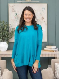 Two Pocket Viscose "Perfect Knit" Tunic Sweater By DD Design | S - 3XL -Women Clothing Shop b42b14f00a0929e5c1b308d3a533f05c