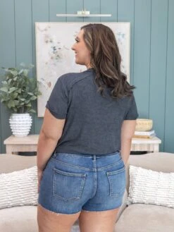 Mica Denim Mid Rise Frayed Hem Shorts | XS-L -Women Clothing Shop b4435de10a2a3bc887524eb0fc3d2c09