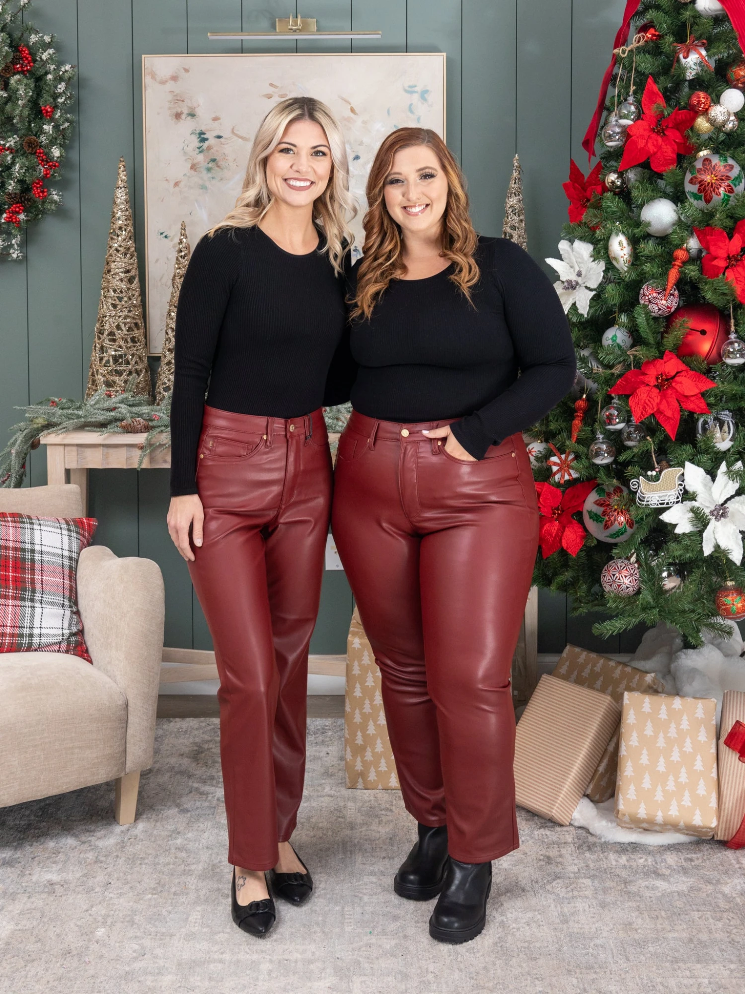 Judy Blue High Waist Tummy Control Faux Leather Straight Leg Pant | 0-24 1 Judy Blue High Waist Tummy Control Faux Leather Straight Leg Pant | 0-24