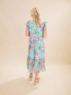 Print Chiffon Midi Dress With Pockets | S-L -Women Clothing Shop b54f1a5de78981a3fca9b42cb773bec3