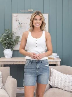 Judy Blue High Waist Side Slit Shorts | S - 3XL -Women Clothing Shop b5bc3822ee5166735f9240d7982262dc