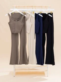 Rib Flare Pants | S-3XL Pair W/ Sku63769 -Women Clothing Shop ba50fadc30613963cf119d7fd59cfcc4
