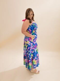 Smocked Tube Maxi Tiered Dress W/ Side Pockets & Contrast Shoulder Bow Ties | S-L -Women Clothing Shop ba6b41541b0a013c15f5dade81ab60db