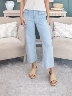 Mica Denim High Rise Cropped Wide Leg Jean W/ Patch Pocket | 0-22 -Women Clothing Shop bb6a2f782514c7afd2fdb0278a036791