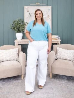 Risen Tummy Control High Rise Wide Leg Pant | 0-3X -Women Clothing Shop bc2e549e789a5406e403484f7f1156df