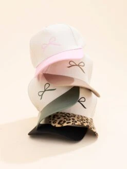 Zenana Coquette Bow Two Tone Canvas Cotton Cap |
