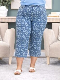 Judy Blue High-Waist Flower Print Cropped Wide Leg Jeans | 0-20W -Women Clothing Shop bdf0e4e7708f090cbe3bae28a20d029a