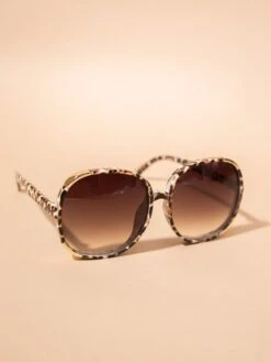 Oversized Round Sunglasses With Gold Details -Women Clothing Shop be01a639f7c20e9c63a4f6d69e059fe8