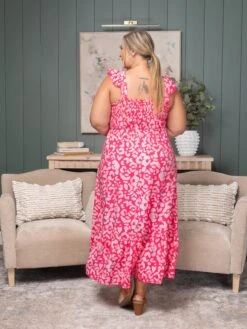 Leopard Ruffle Straps Smocked High Waist Maxi Dress | S - XL -Women Clothing Shop be58fe67c9abda8ed296ed3a351c41b3