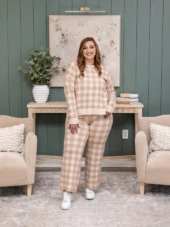 Gingham Sweater Pants | S-L Pair W/ Sku56809