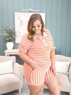 Raised Rib Stripe Casual Shorts | S-3X Pair W/ Sku60955 -Women Clothing Shop bfcf69ca9572a1ddd9563f2906873500