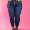Judy High Rise Button Fly Cut Off Raw Hem Skinny Jeans | 0 - 24