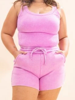 Zenana Acid Wash Fleece Drawstring Shorts W/ Pockets | S - L -Women Clothing Shop c007258a1223825f0109cfc65d2ed15b