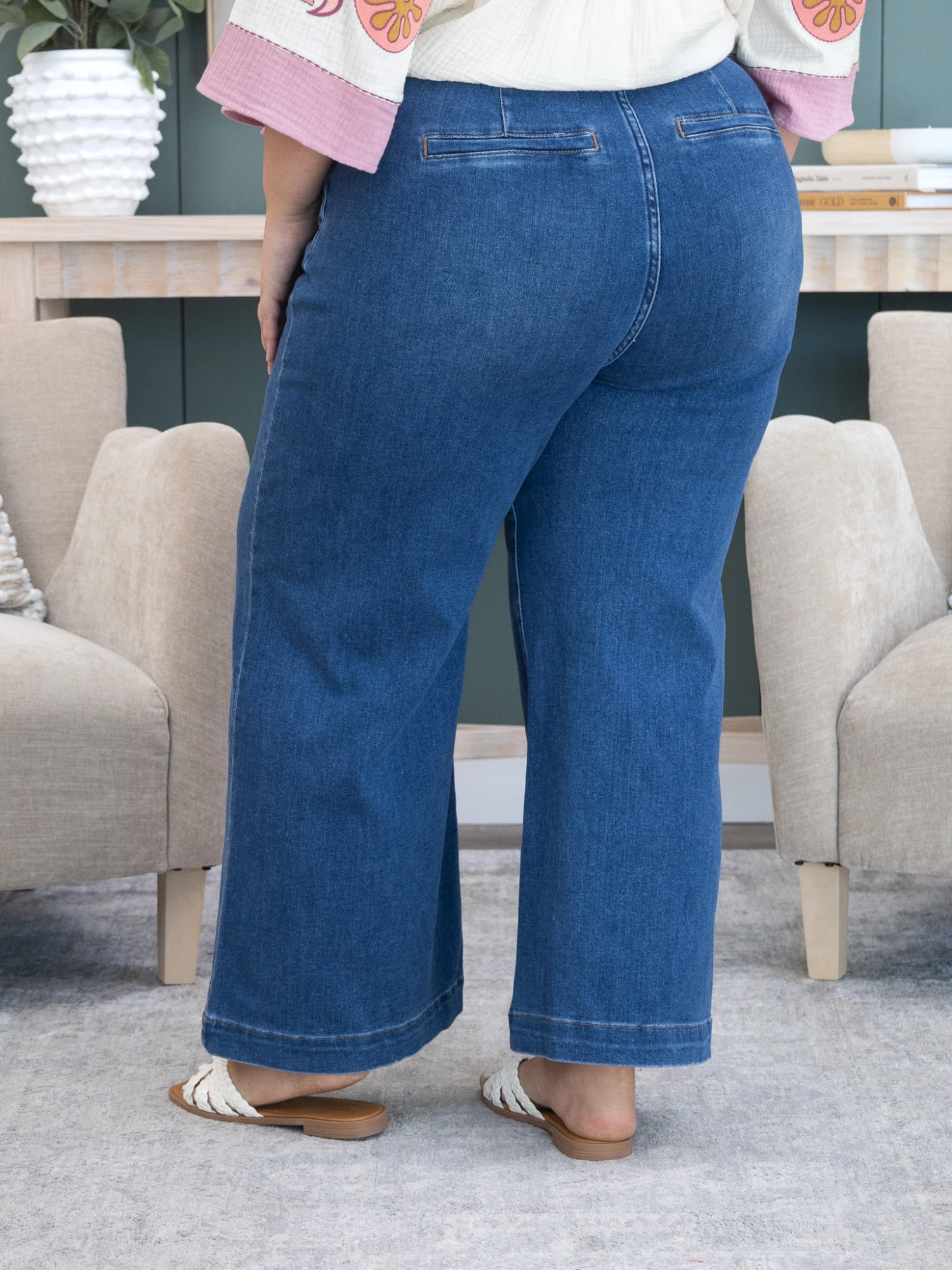 Risen Tummy Control High Rise Cropped Wide Leg Jeans | 0-3XL 10 Risen Tummy Control High Rise Cropped Wide Leg Jeans | 0-3XL - Image 10
