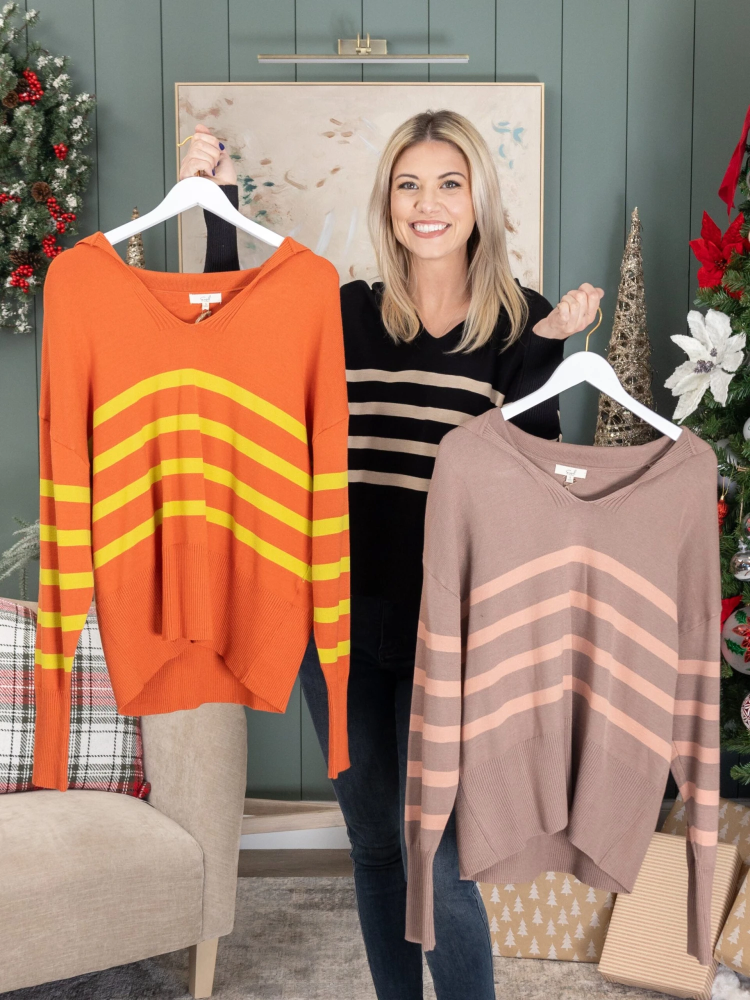 Easel Sailor Collar Knitted V Neck Sweater | S - L 1 Easel Sailor Collar Knitted V Neck Sweater | S - L