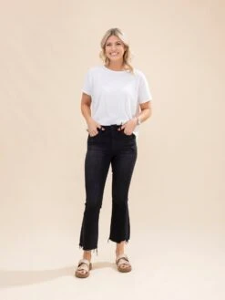 Mica Denim Nolana High Rise Crop Flare Jeans | 0-22 -Women Clothing Shop c14cf2848ab463bce9aab42b652b99cc