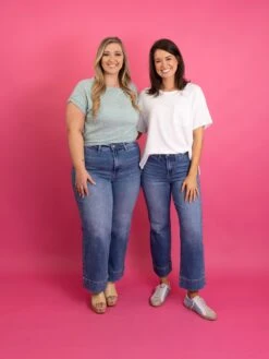 High Waist Cropped Wide Leg Jeans | 0-3X