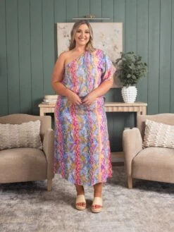 One Shoulder Printed Maxi Dress | S - L