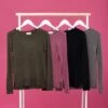 Be Cool Round Neck Raglan Long Sleeve Sweater | S - 3X