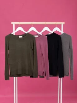 Be Cool Round Neck Raglan Long Sleeve Sweater | S - 3X