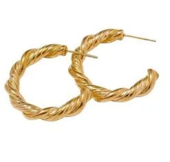 Gold Twisted Hoops Lauren Kenzie