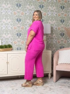 Crinkle Textured Elastic Waist Crop Pants W/Pockets | S-3X Set W/ Sku53465 -Women Clothing Shop c56b309b3d1f45d95af7623bf53df73a