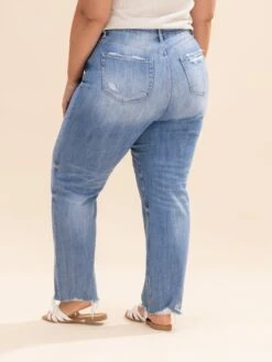 Mica Denim High Rise Raw Hem Loose Fit Straight Jeans | 0-15 -Women Clothing Shop c5bc677e6633e7836fcca885d288f97e