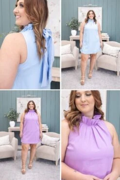 Swing Short Dress With Back Bow Tie | S-L