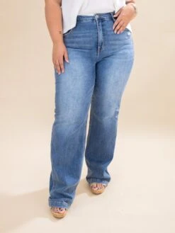 Risen Tummy Control High Rise Straight Jeans | 0-3XL