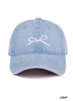 Zenana Bow Embroidery Denim Washed Cap | -Women Clothing Shop c7f0e5d680eb8e566594031d54526f0c