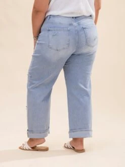 Risen High Rise Crop Barrel Jeans With Ribbon Detail | 0-3XL -Women Clothing Shop c8032dd13b2546d411f93d81a3184513