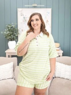 Raised Rib Stripe Casual Shorts | S-3X Pair W/ Sku60955 -Women Clothing Shop c83e0927b6c624634ab012a15280057b