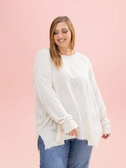 Oversized Lightweight Raw Hem Sweater By DD Design | S-3XL -Women Clothing Shop c86caf3127571ee03fc48c29f2a33284