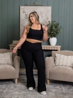 Ribbed Square Neck Padded Sports Bra | S-3X SET W/ Sku47446 -Women Clothing Shop c96b7d82c9174c0e92b4bbbd73680cd9