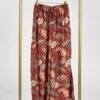 Paisley Print Straight Woven Palazzo Pants W/ Drawstring Waist | S - 3X
