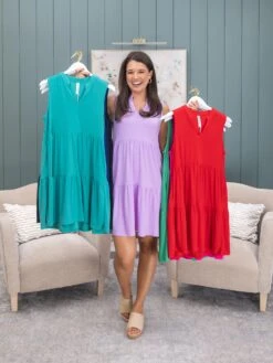 Dear Scarlett Solid Lizzy Wrinkle Free Tiered Sleeveless Dress | S - 3X -Women Clothing Shop ca4696dafa62f762f8a4501b4a492168