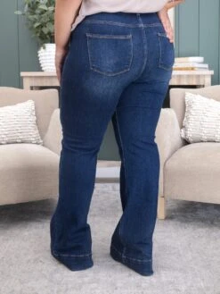 Risen Tummy Control Elastic Band High Rise Flare Jeans | 0 - 3X -Women Clothing Shop ca53006517b9ee072bb00abb3505a0e2