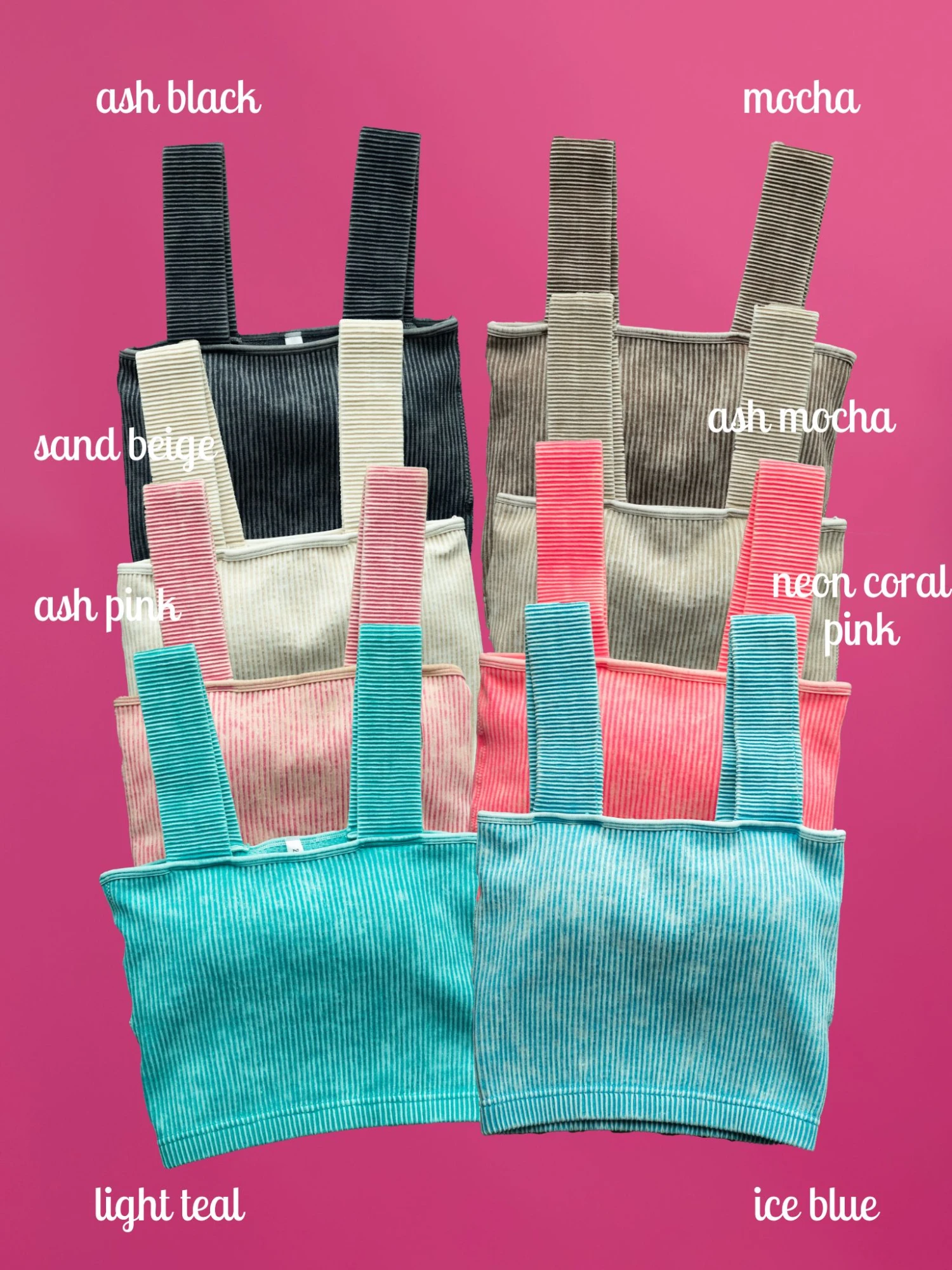 Zenana Washed Ribbed Square Neck Padded Brami | S/M - L/XL 2 Zenana Washed Ribbed Square Neck Padded Brami | S/M - L/XL - Image 2