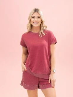 Lived In Curved Hem Drawstring Shorts By DD Design | S -3XL -Women Clothing Shop ccf1f45b0a515be6f3d7511945a44ab3