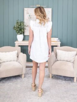 Ruffle Detail V-Neck Dress | S - L -Women Clothing Shop cd63fdca9fd382e84c9faab507afede5