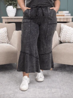 Zenana Exposed Seam Flared Hem Pants With Pockets | S-L -Women Clothing Shop ce9caff717c75de9d8875db15127ac30