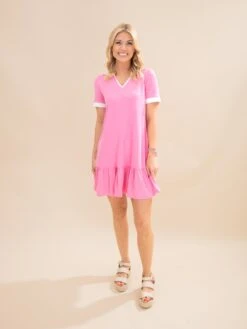 Premium Modal Polo Neck Ruffle Hem Smock Dress | S-L Backyard BBQ -Women Clothing Shop d139bb04f081d2c8943e009b416da2ba