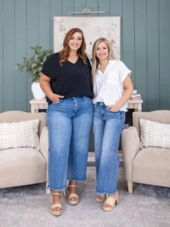 Flying Monkey High Rise Crop Wide Leg Jean | 0-15