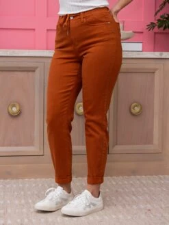 Judy Blue High Waist Double Cuff Joggers- Burnt Orange | 0 - 24 7 Judy Blue High Waist Double Cuff Joggers- Burnt Orange | 0 - 24 -Women Clothing Shop d244a8a59bf73ddde52c33255af5d95e