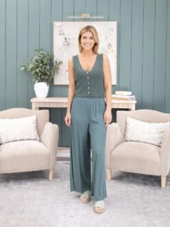 Zenana Elastic Band Woven Pants With Pockets | S - L Pair W/ Sku59293 -Women Clothing Shop d29a4583ab3548a15ea19678af97e66d