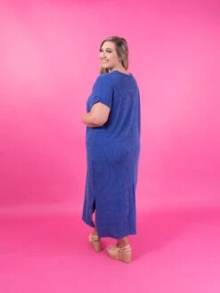 Short Sleeve Round Neck Ribbed Midi Dress | S - 2X -Women Clothing Shop d47be9f7f5190c42f21fe9e8c0ead47b