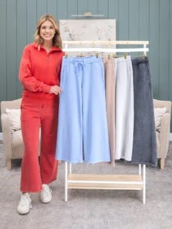 Lived In Wide Leg Crop Garment Washed 27" Pants By DD Design | S - 3XL -Women Clothing Shop d519c77a39d2bb460ddc3d77779f12ac