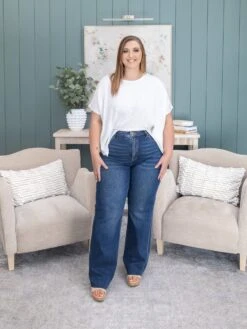 Risen Tummy Control High Rise Straight Jeans | 0 - 3X -Women Clothing Shop d53961ab855c171687f399fdf08752f3