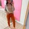 Judy Blue High Waist Double Cuff Joggers- Burnt Orange | 0 - 24